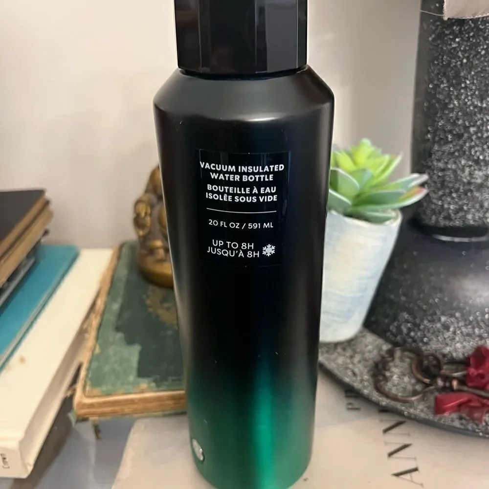 New Starbucks Emerald Green and Black Ombre Stainless Steel Diamond water bottle